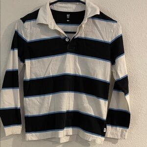 GAP Kids Long Sleeve Striped Shirt - Black, White, Blue